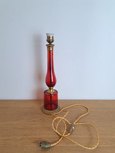 Piedino lampada vetro rosso - vetro,