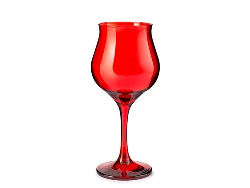 Set calici vetro rosso - set, 6