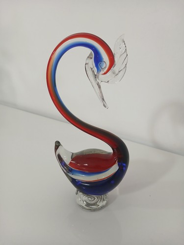 Scultura cigno vetro - cigno,