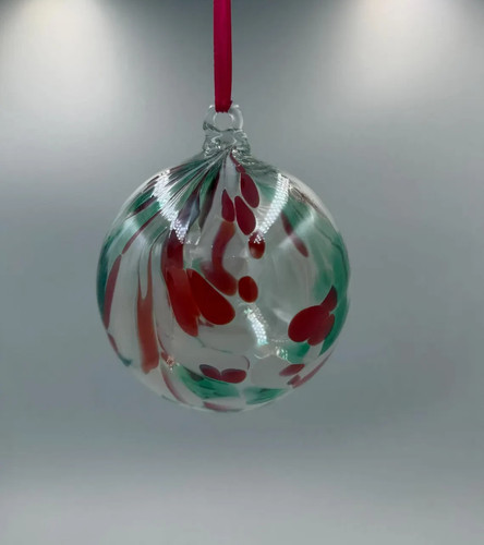 Ornamento vetro cm rosso - 10,