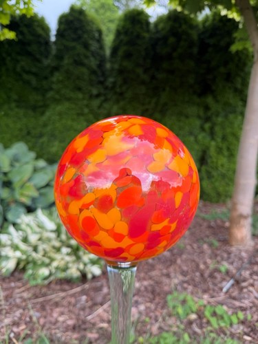 Sfera vetro rosso arancione - rosso,