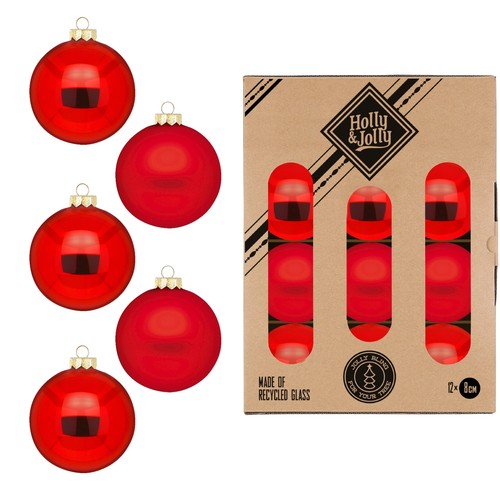 Palle vetro rosso natale - in,