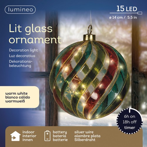 Sfera led vetro rosso e - sfera,