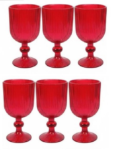 Set calici vetro rosso - calici,