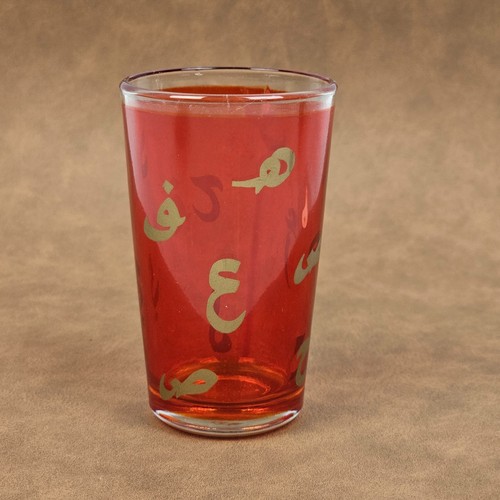 Bicchiere vetro rosso vintage - bicchiere,