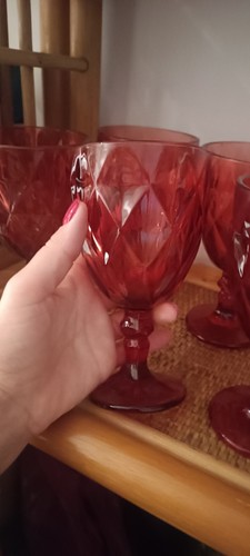 Set calici vetro - calici, rosso