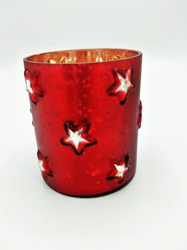 Portacandele vetro rosso con